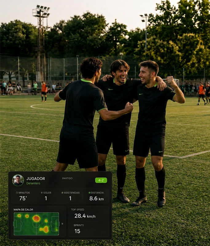 Equipo de Veo Sports IQ grabando un partido con cámaras VEO para fútbol amateur
